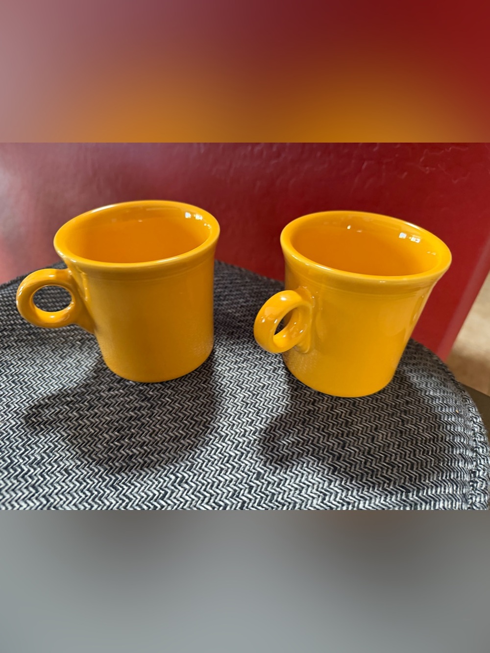 Fiesta Bright Yellow Ceramic Coffee Mugs - Set of 2
